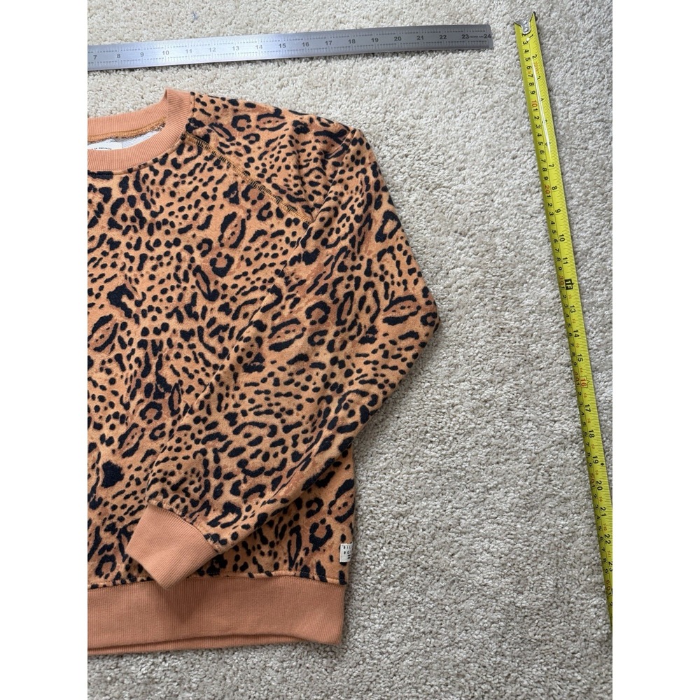 Billabong Sun Shrunk Cheetah‎ Leopard Print Raglan Crewneck Sweatshirt Size Med - Picture 8 of 16
